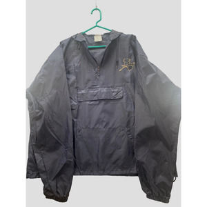 Navy Blue Windbreaker JACKET Nylon Coat STORK CRANE HERON One Size